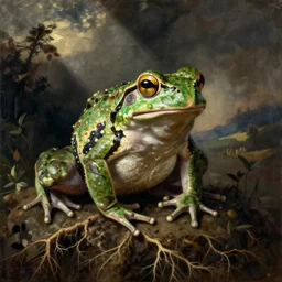 the roots of the frog. painting by luigi serafini, agnes pelton