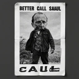 poster for better call saul, black and white, crumpled paper, stained paper, old paper