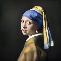 fiona with a pearl earring by johannes vermeer, dutch golden age, oil on canvas