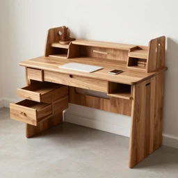 a detailed design of an interesting wooden desk,
