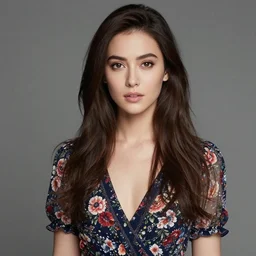 a portrait of a beautiful woman wearing a floral dress, artgerm
