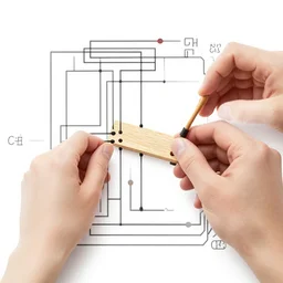 a circuit diagram for checking whether a piece of wood conducts electricity