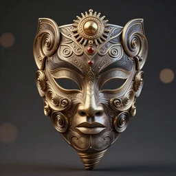 an elaborate intricate mask in a tornado, rendered in octane, behance hd, bokeh backdrop