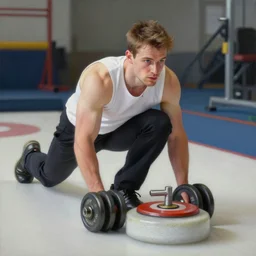 chad curling weights training biceps at the gym perfect high resolution painting by monet
