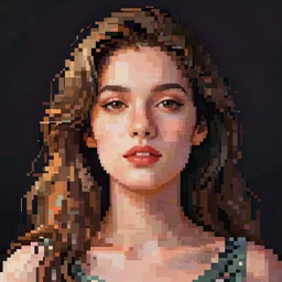 female portrait, pixel art