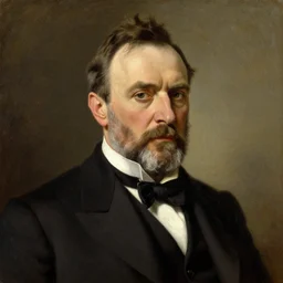 portrait of paul giamatti portraying united states president ulysses s. grant, oil on canvas by william sidney mount, 1 8 6 8, trending on artstation
