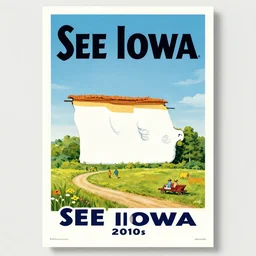 vintage travel poster to See Iowa 2010s