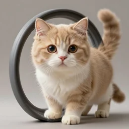 a wheel made out of cats, realism, realistic, hyperdetailed, highly detailed, detailed fur, cute, soft