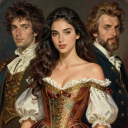 portrait of young beautiful gorgeous irresistible captivating israeli latina glamour models wearing 1 7 th century off - the - shoulder bodice, jodhpurs greg manchess painting by sargent and leyendecker, studio ghibli close - up asymmetrical intricate elegant illustration hearthstone, by greg rutkowski by greg tocchini by james gilleard