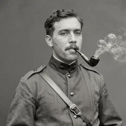 A 1858 photo of General Pitzer - a union General known for his pipe that blew bubbles