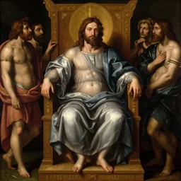 the one and only almighty god of hungary, sitting on a throne, looks like viktor orban, mythological, by sandro botticelli, raffaello sanzio da urbino, caravaggio, peter paul rubens, h 9 6 0