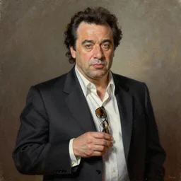 danny devito as a hound dog detective, beautiful oil painting