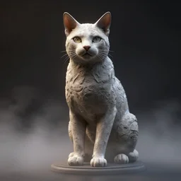 photorealistic Cat statue inspired by Giger, octane render, unreal engine 4k, volumetric light, fog, detailed