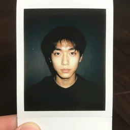 selfie of a human at the end of the world, hyper realistic, extremely detailed, polaroid camera