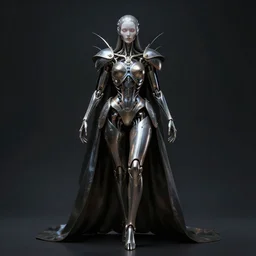 biomechanical queen, infinite detail, full shot, smooth, sharp focus, illustration, rembrandt lighting, dark mood, mysterious, concept art, unreal engine 5, 8 k, art by simon bisley and john alvin