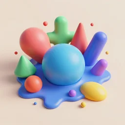 melting shapes, 3 d render, center composition, artistic render, cinematic shot, 4 k render, cgi, contrasting colours, it's morbin'time