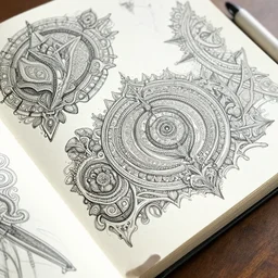 sketchbook pages magical, magnificent, close up, details, sharp focus, elegant, highly detailed, illustration, by jordan grimmer and greg rutkowski, intricate, beautiful, trending artstation, pixiv, digital art
