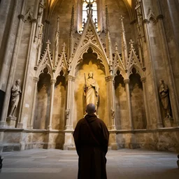 a monk exploring the sedlec ossuary