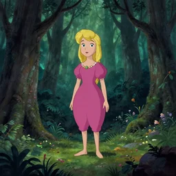 pippi långstrump in a dark forbidden forest, coherent composition by Natalie Shau, by Kawacy