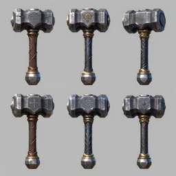 World of Warcraft RIP one games asset : one hammer of truth; different views