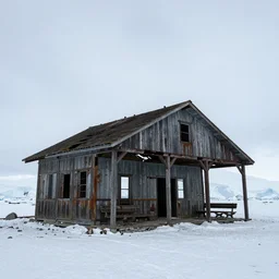 Abandoned railway station in Antarctica