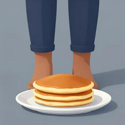 Indian man wearing pancakes on feet