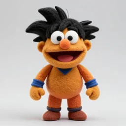 goku as a muppet. highly detailed felt. hyper real photo. 4 k.