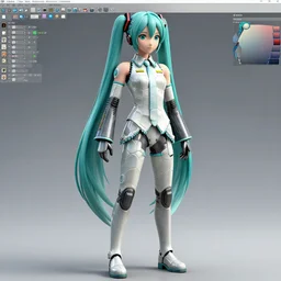 CAD screenshot of a realistic android bodyguard modeled after Hatsune Miku and with slender body type and prominent ceramic hex tile armor plates, solidworks, catia, autodesk inventor, unreal engine, gynoid cad design inspired by Masamune Shirow and Tsutomu Nihei and Ross Tran, inspired by professional artists WLOP, Taejune Kim, yan gisuka, JeonSeok Lee, artgerm, Ross draws, Zeronis, Chengwei Pan, product showcase, octane render 8k