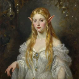 a beautiful elf queen, oil painting, by Edgar Maxence and Ross Tran and Michael Whelan