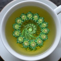 mandelbrot fractal in a cup of tea