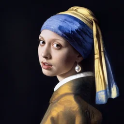 a girl with the pearl earring photographed by Annie Lebovitz