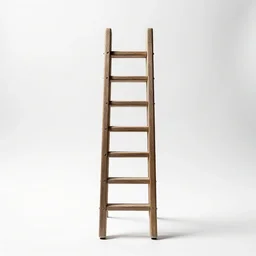 minimalist ladder, high detail macro photography, isolated on a pure white background, centered, entire object in frame, sharp focus, soft studio lighting
