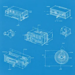 blue paper, full page schematic of mid - century 1 9 0 0 s detailed concept art of mechanical angel, cyborg robot parts, baroque style illustration, precise lineart symmetry, by da vinci