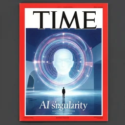 TIME magazine cover, the coming AI singularity, by Tadao Ando and Sandra Chevrier