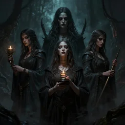 occult worshipers, cinematic 4k wallpaper, digital painting by James Jean and Greg Rutkowski, intense lighting, oppressive, beautiful masterpiece, photorealism, trending on artstation, unreal engine