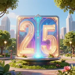 2 0 2 5 floating illuminating art deco square with small pond inside art deco cyberpunk metropolis optimistic colorful sunny clear day parks trees flowers [ parasol street lamps ] clear focus [ [ minimalist brutalist skyscrapers ] ] [ art deco motifs ] cinematic lighting fantasy by ross tran greg rutkowski elegant retro futuristic highly detailed artstation