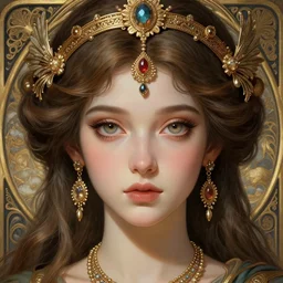 Saint Celestine as a Greek Goddess, beautiful detailed eyes, cute, fantasy, intricate, elegant, highly detailed, digital painting, 4k, HDR, concept art, detailed jewelry, smooth, sharp focus, illustration, art by Artgerm, H R Giger and Alphonse Mucha
