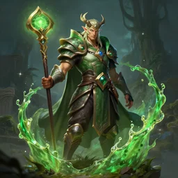 champion splashart of an enchanter healer from nature, ultra realistic, digital art, high detail photorealistic