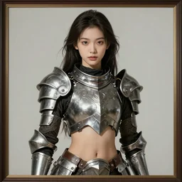 a professional photographic portrait of a beautiful young girl, clothed in battle armor, exposed waist, olive skin, long dark hair, beautiful bone structure, symmetrical facial features, intricate, elegant, digital painting, concept art, smooth, sharp focus, illustration, beautifully framed, from Metal Gear, by Ruan Jia and Mandy Jurgens and Artgerm and William-Adolphe Bouguerea