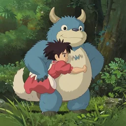 still image from the new studio ghibli animated film'the monster from jungle mountain'