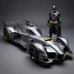 dieselpunk batman with dieselpunk batmobile by frank muller