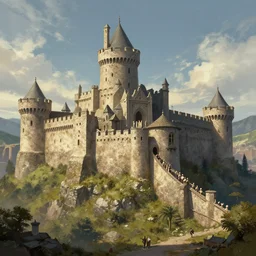 medieval fortress, art by sparth