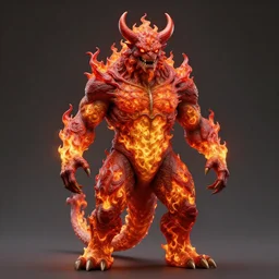 highly detailed photo of devil fire monster full body portrait, hyper realistic, art by greg rutsowski, concept art, 8 k detail post - processing