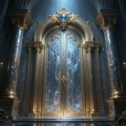 the gate to the eternal kingdom of liquid mercury, fantasy, digital art, hd, detailed.