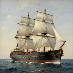 A large ship as a rembrandt painting, 8k