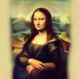 mona lisa, but only her outline