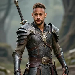 photo of Neymar as an elven warrior from fantasy, dslr depth of field