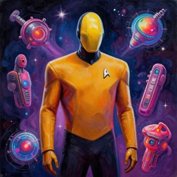 techno rave painting from star trek deep space 9, 3 d, interstellar art ; psychedelic, trending on artstation