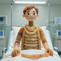 7 0 s movie still of a man made of worm in the hospital, cinestill 8 0 0 t 3 5 mm eastmancolor, heavy grain, high quality, high detail
