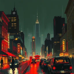film noir cityscape by bill sienkiewicz